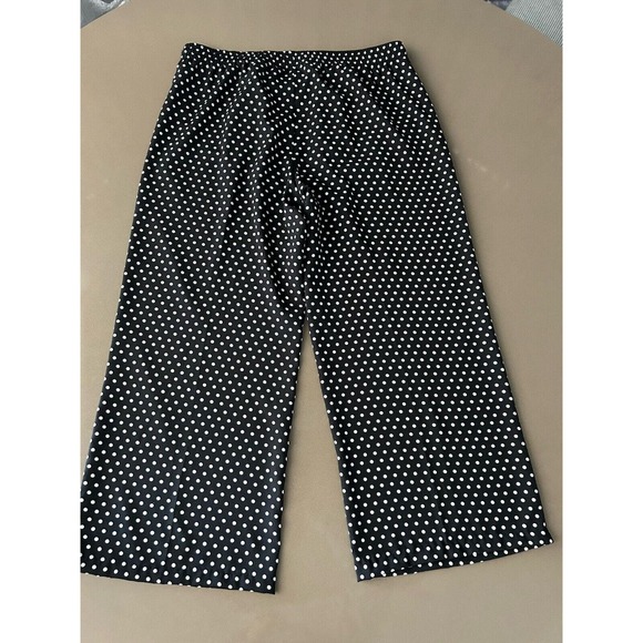 CALVIN KLEIN size L Ankle Pants POLKA DOT cruise beach Cover-up BLACK/WHITE D24 - Picture 5 of 8